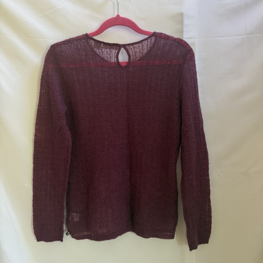 Womens Ralph Lauren Polo Jeans Co. Sweater Burgundy Size M Mohair Blend Preppy - Picture 4 of 12